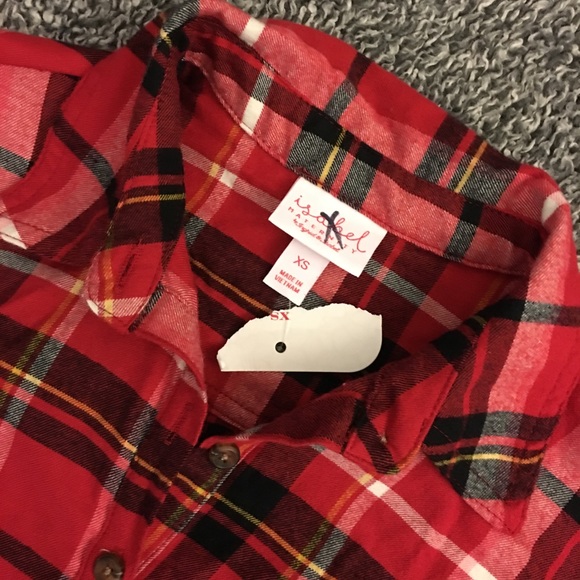 NWT | Isabel Maternity | plaid top | black  & red - Picture 4 of 8